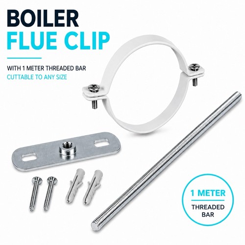 Boiler flue clip with metre - with,
